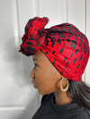 Awah Red and Black Ankara Headwrap/Scarf