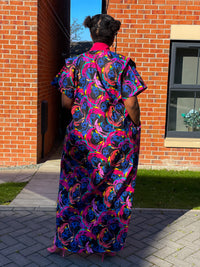 Betsy Ankara Bubu Dress | Pink Multicolor African Print