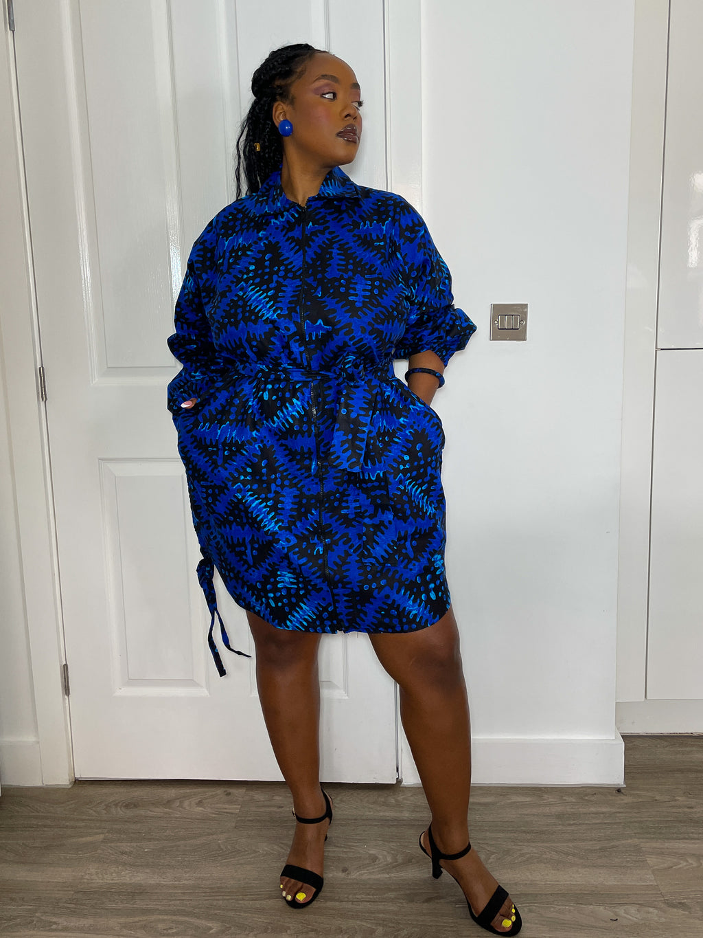 Imani Ankara Shirt Dress | Blue African Print