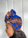 Ashlynn Blue and Brown Ankara Headwrap/Scarf