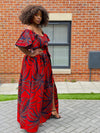 Beatrice Ankara Maxi Dress | Red African Print