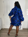 Imani Ankara Shirt Dress | Blue African Print