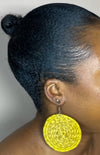 Yellow Circle Rattan Earring | African Rattan