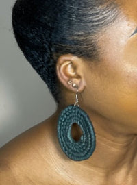 Black African Rattan Earring