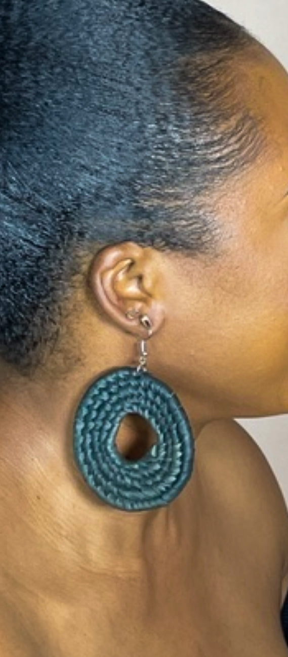 Black African Rattan Earring