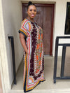 Ebony Maxi Dress | Brown Multicoloured African Tribal Print