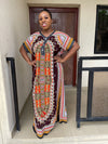 Ebony Maxi Dress | Brown Multicoloured African Tribal Print