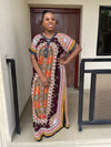 Ebony Maxi Dress | Brown Multicoloured African Tribal Print