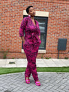 Ade Ankara Jumpsuit | Pink and Black African Print