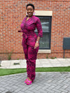 Ade Ankara Jumpsuit | Pink and Black African Print