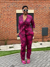 Ade Ankara Jumpsuit | Pink and Black African Print