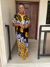 Efe Yellow and Black Maxi Dress