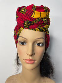 Tyler Red and Yellow Ankara Headwrap/Scarf