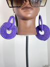 Purple Rattan Loop Earring