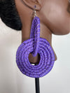 Purple Rattan Loop Earring