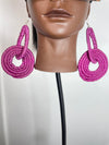 Pink Rattan loop Earring