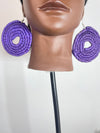 Purple Round Rattan Earring