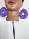 Purple Round Rattan Earring