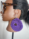 Purple Round Rattan Earring