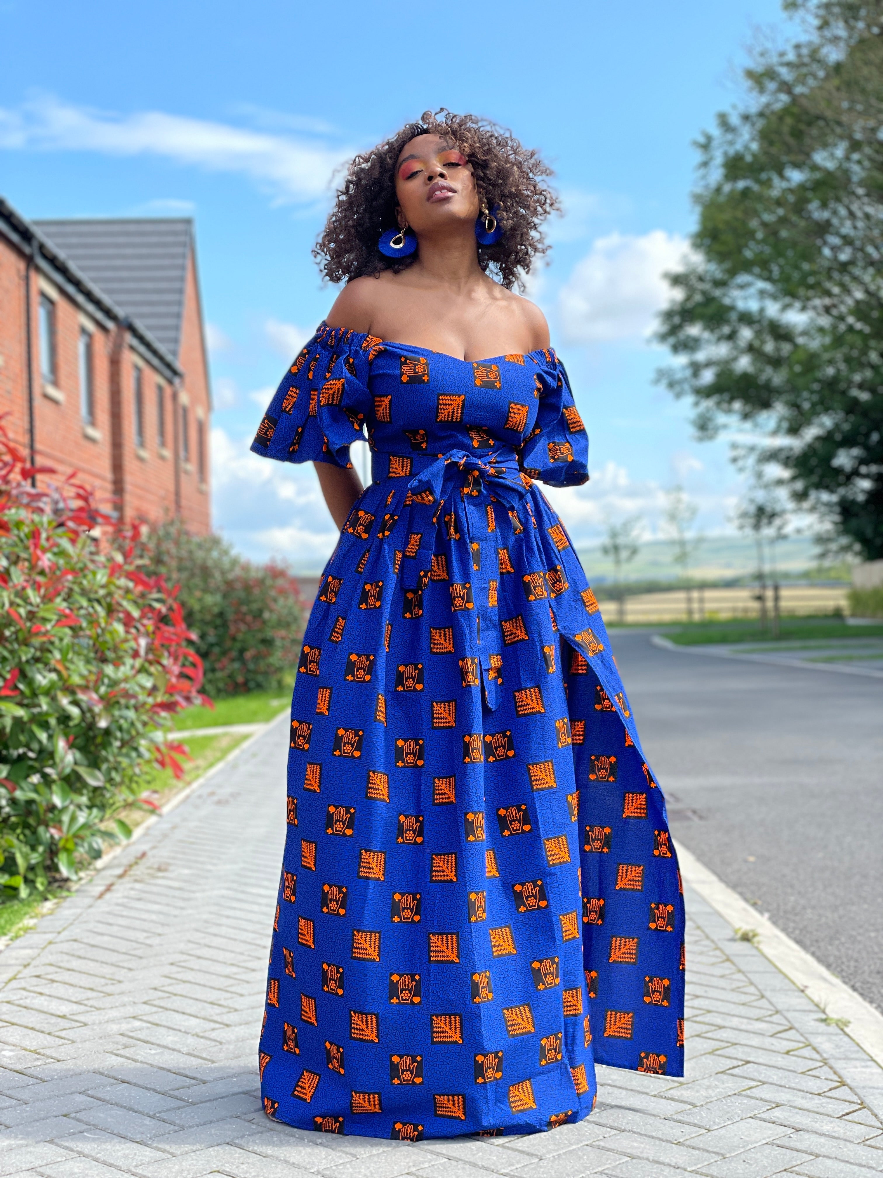 Acacia Blue African Print Maxi Dress M.A.DKollection