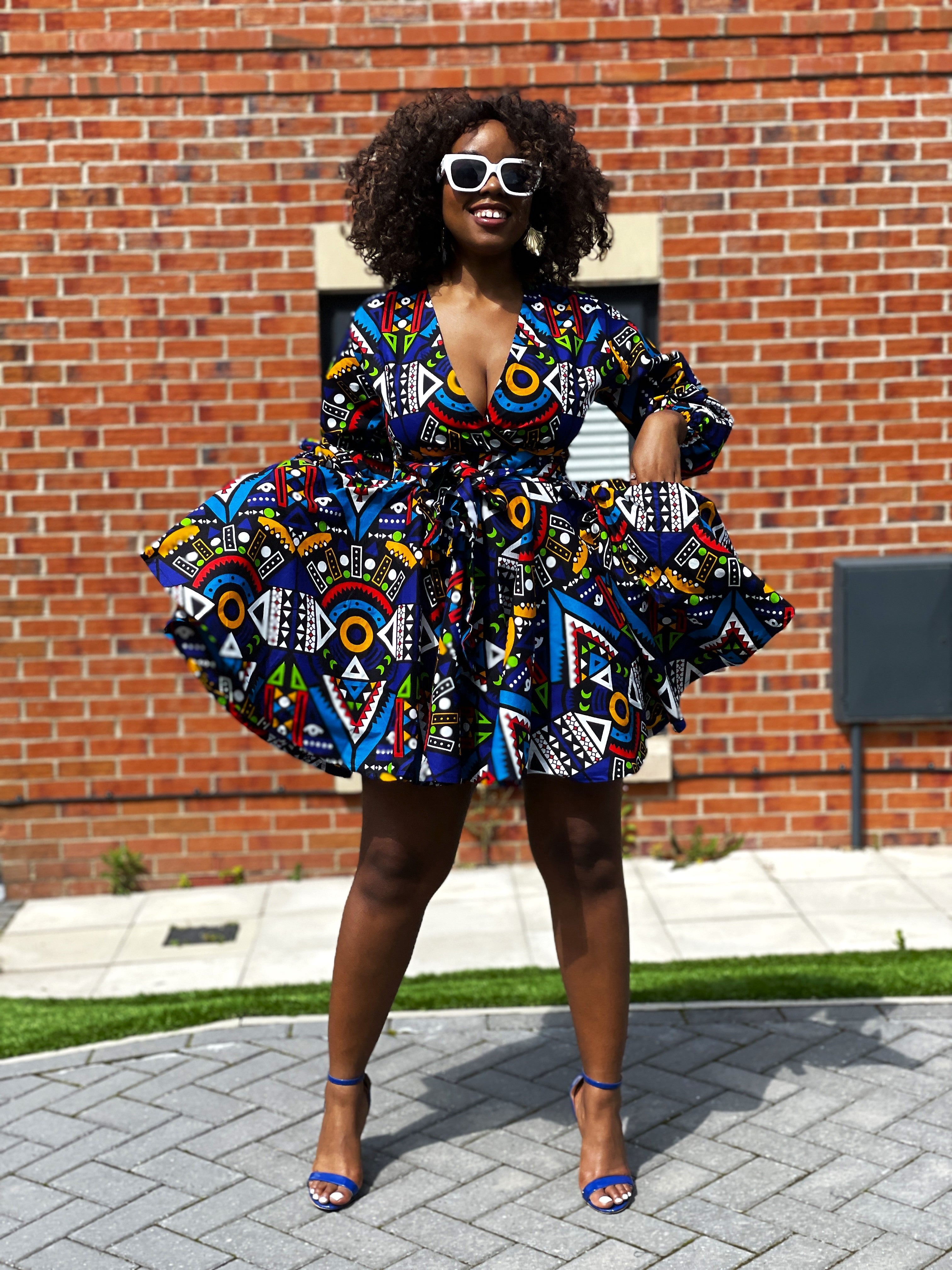 African print mini dress best sale