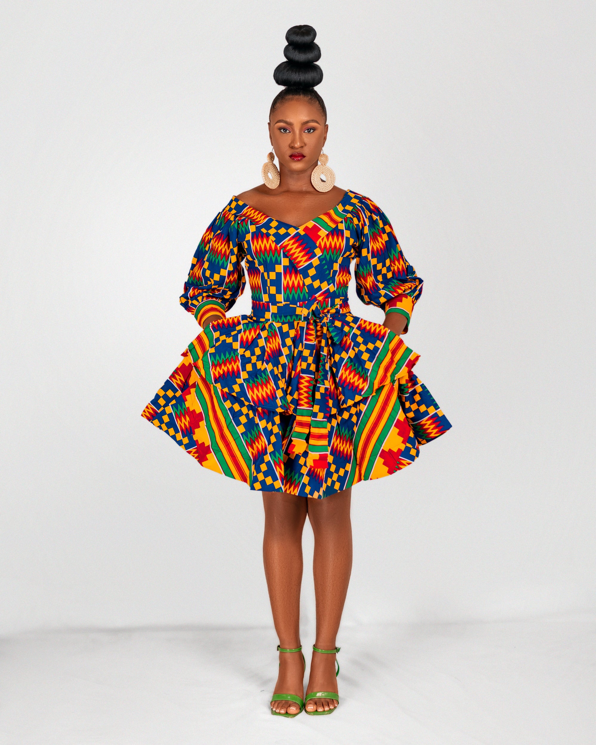 Palmer Ankara Mini Dress Kente Multicoloured African Print M.A.DKollection