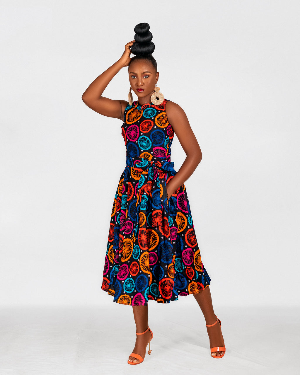 Habibi Midaxi Dress | Multicolored  African Print