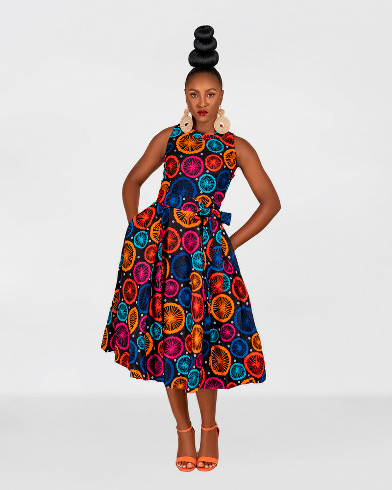 Habibi Midaxi Dress | Multicolored  African Print