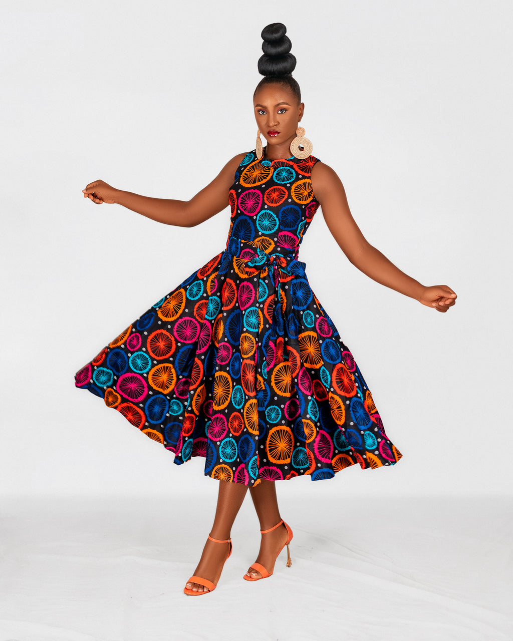 Habibi Midaxi Dress | Multicolored  African Print