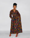 Didi  Ankara Maxi Dress | Brown  Multicolor African Floral Print