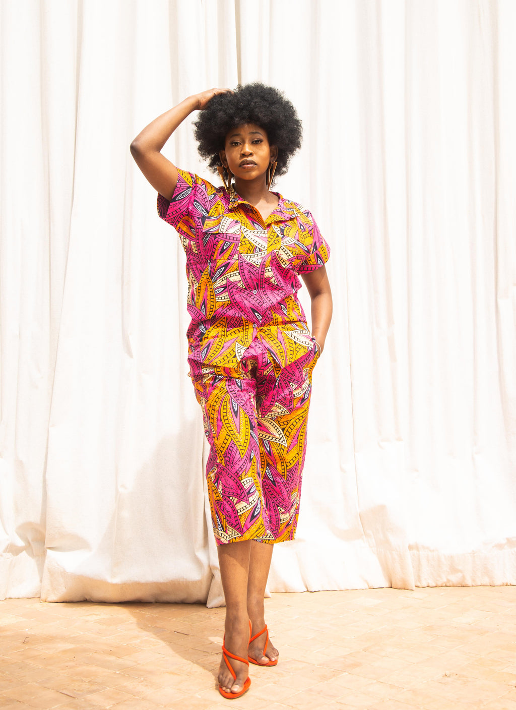 Berry Ankara Culottes | Pink African Print
