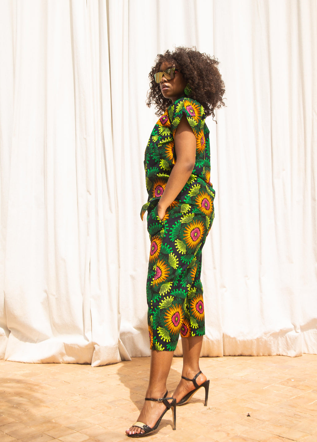 Bukky Ankara Culotte Trouser | Green African Print