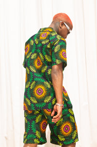 Ben Ankara Men Short | Green African Print