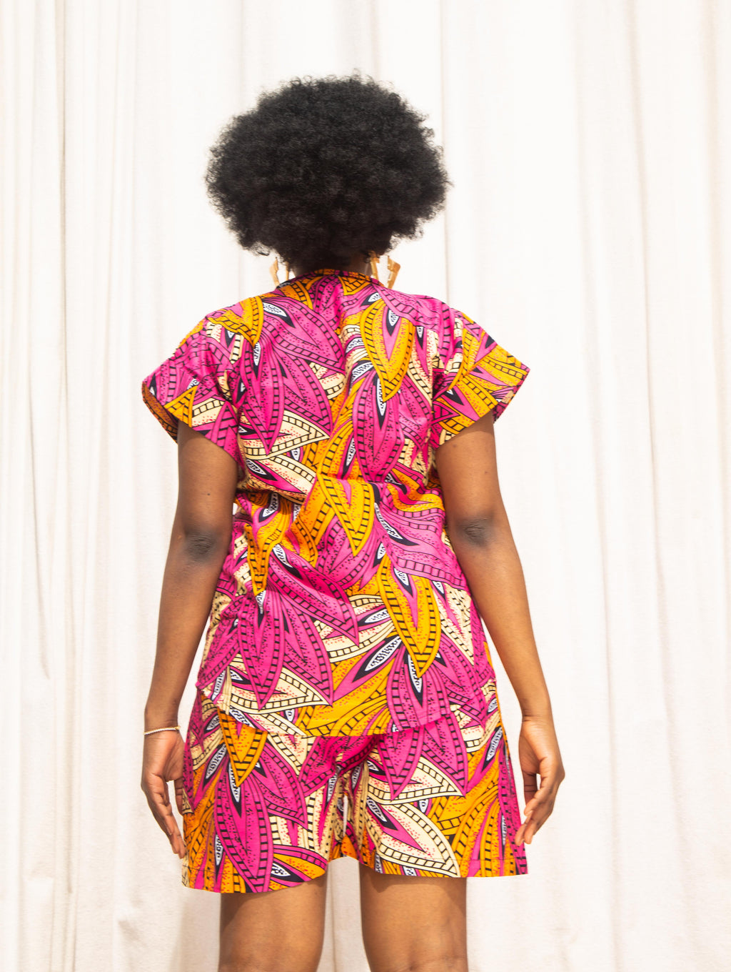 Berry Ankara High Waisted Shorts | Pink African Print