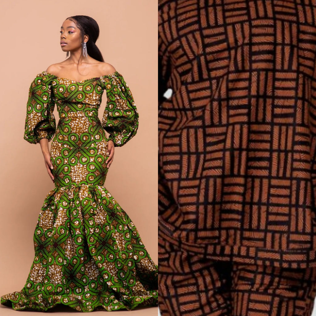 Customer Custom dress using brown fabric
