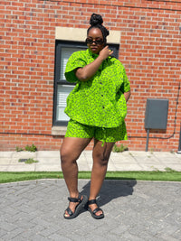 Alina Ankara Shorts | Green African Print