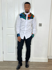 Paul Mixed Print Men Shirt |Multicolor African Print