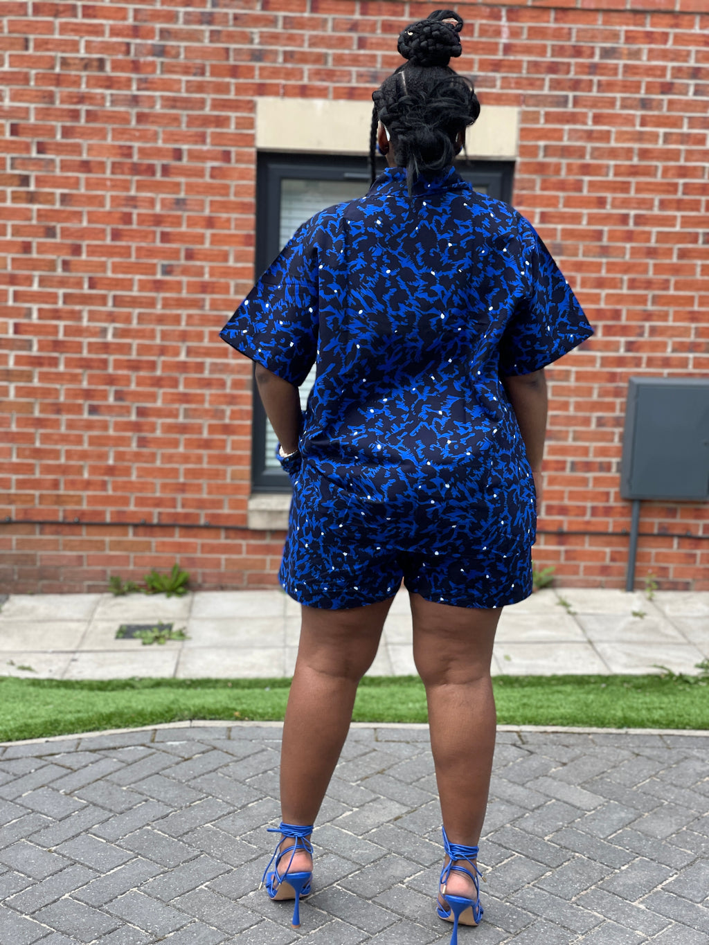 Amini Ankara Shorts | Blue African Print