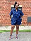 Amini Ankara Shorts | Blue African Print