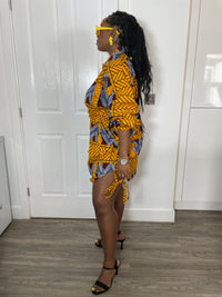 Ivy Ankara Shirt Dress | Yellow African Print