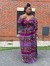 Catalina Ankara Maxi Skirt | Purple and Pink African Print