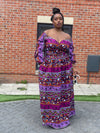 Catalina Ankara Maxi Skirt | Purple and Pink African Print