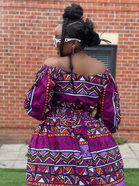 Catalina Ankara Maxi Skirt | Purple and Pink African Print