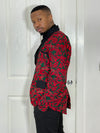 Henry Ankara Men Blazer | Red Multicolor African Print