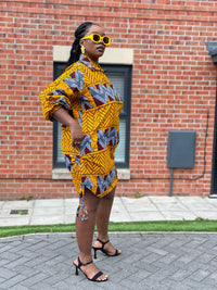 Ivy Ankara Shirt Dress | Yellow African Print