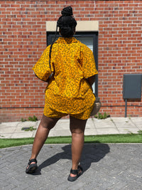 Adana Ankara Short Sleeve Shirt |Yellow African Print