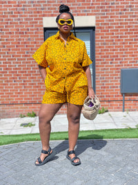 Adana Ankara Short Sleeve Shirt |Yellow African Print