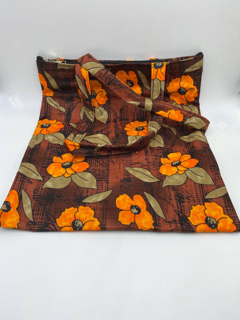 Judith AnkaraTote Bag | Brown Sunflower African Print