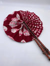 Handmade Ankara Hand Fan l Maroon