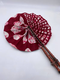 Handmade Ankara Hand Fan l Maroon